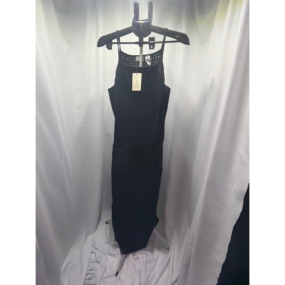 Universal Thread Black Crochet Bodice Maxi Dress Spaghetti Strap 1X NWT